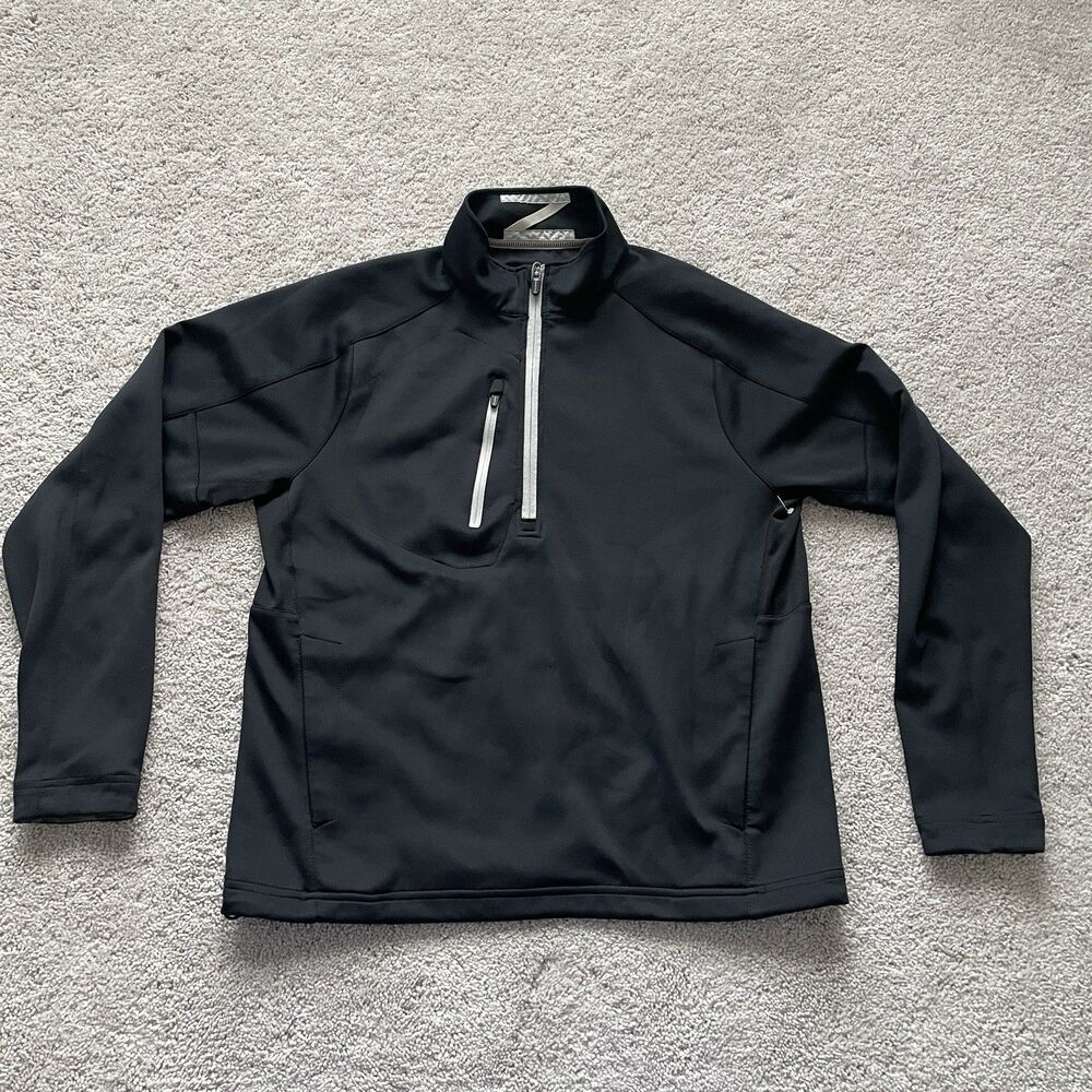 Zero Restriction Tour Series Mens Medium Black Quarter Zip Golf Pullover